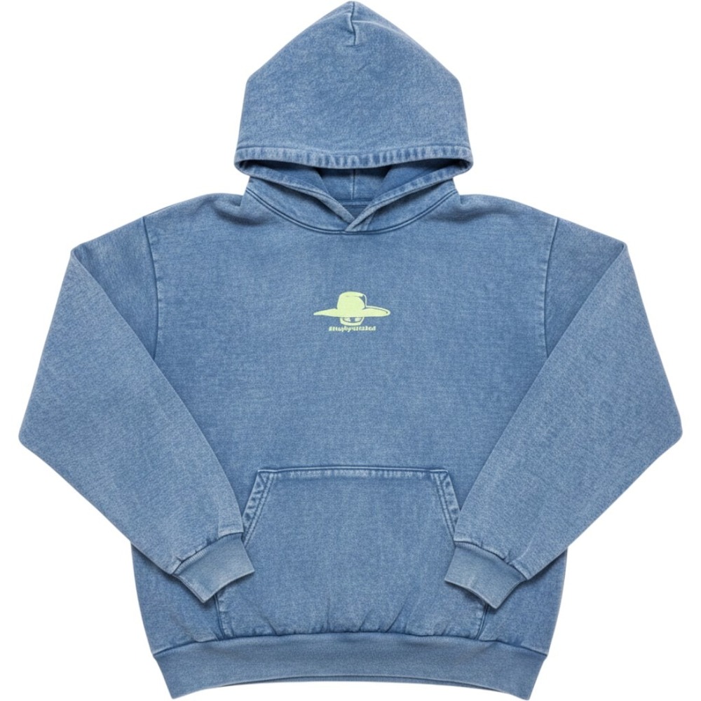 Sheisgracielou Blue Mineral Wash Hoodie Will Shake My Ass For Cowboys Graphic L